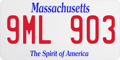 MA license plate 9ML903