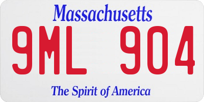 MA license plate 9ML904