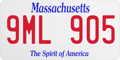 MA license plate 9ML905