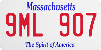 MA license plate 9ML907