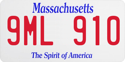 MA license plate 9ML910