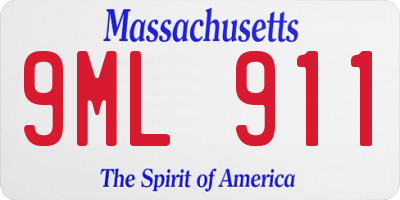MA license plate 9ML911
