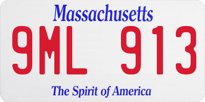 MA license plate 9ML913