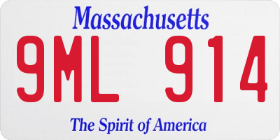 MA license plate 9ML914