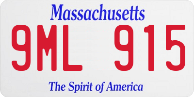 MA license plate 9ML915