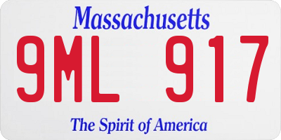 MA license plate 9ML917