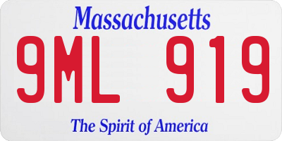 MA license plate 9ML919