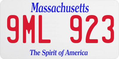 MA license plate 9ML923