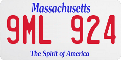 MA license plate 9ML924