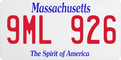 MA license plate 9ML926