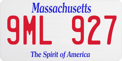 MA license plate 9ML927