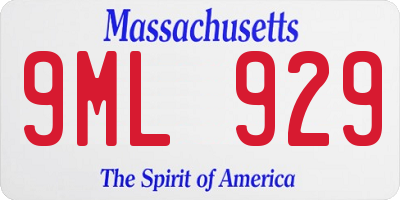 MA license plate 9ML929