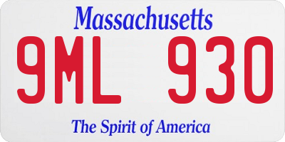 MA license plate 9ML930