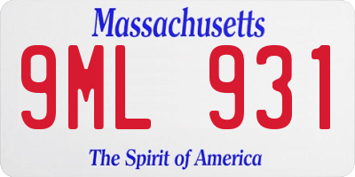 MA license plate 9ML931