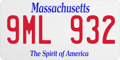 MA license plate 9ML932