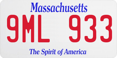 MA license plate 9ML933