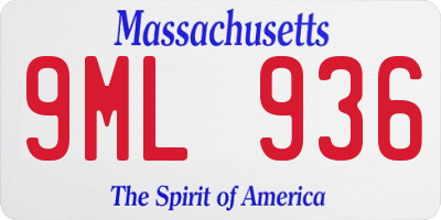 MA license plate 9ML936
