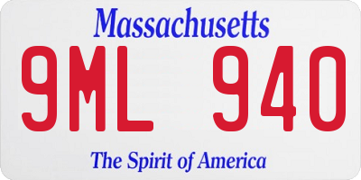 MA license plate 9ML940