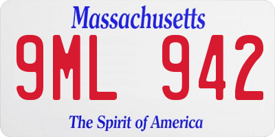 MA license plate 9ML942