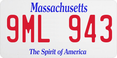 MA license plate 9ML943