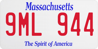 MA license plate 9ML944