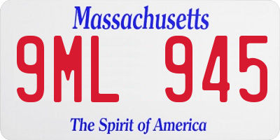 MA license plate 9ML945