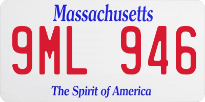 MA license plate 9ML946