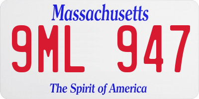 MA license plate 9ML947