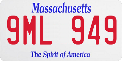 MA license plate 9ML949