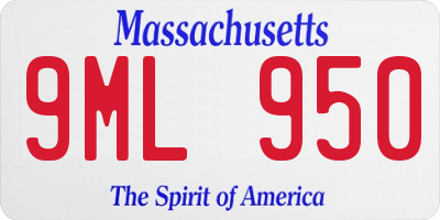 MA license plate 9ML950
