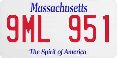 MA license plate 9ML951