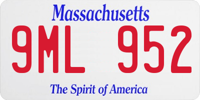 MA license plate 9ML952