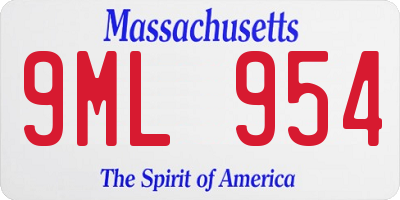 MA license plate 9ML954