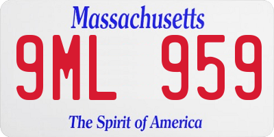 MA license plate 9ML959