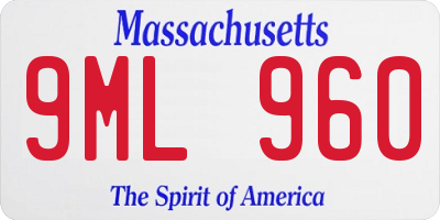 MA license plate 9ML960