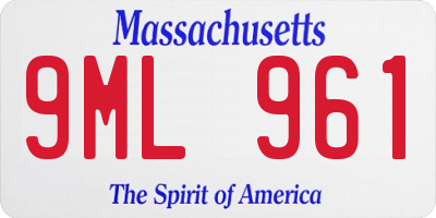 MA license plate 9ML961