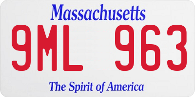 MA license plate 9ML963