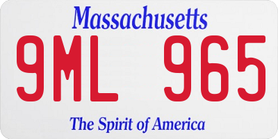 MA license plate 9ML965