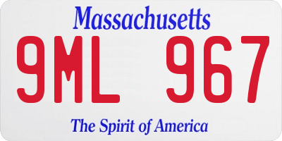 MA license plate 9ML967