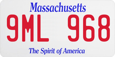 MA license plate 9ML968