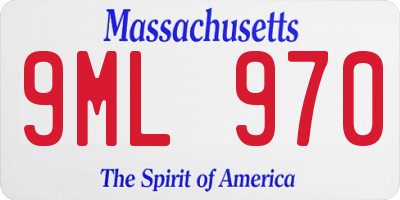 MA license plate 9ML970