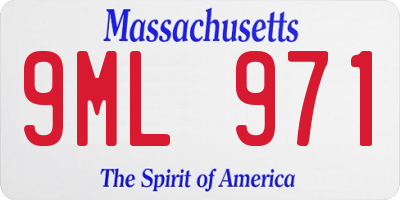 MA license plate 9ML971