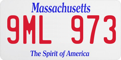 MA license plate 9ML973