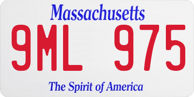 MA license plate 9ML975