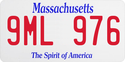 MA license plate 9ML976