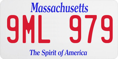 MA license plate 9ML979