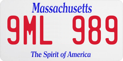 MA license plate 9ML989