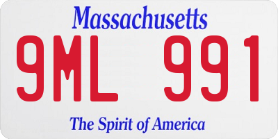 MA license plate 9ML991