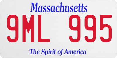 MA license plate 9ML995