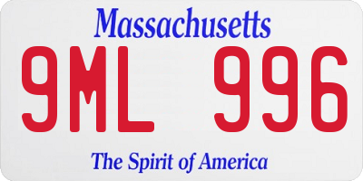 MA license plate 9ML996
